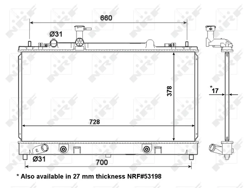 радиатор, охлаждане на двигателя NRF                 