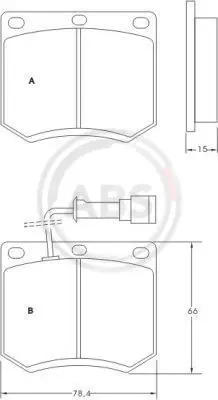 комплект спирачно феродо, дискови спирачки A.B.S.              