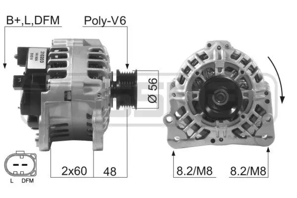 Алтернатор / генератор за Volkswagen NEW BEETLE кабриолет (1Y7) 1.8 T 210203 ERA                 