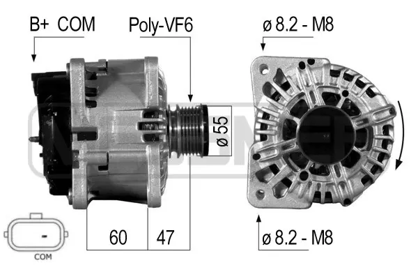 Алтернатор / генератор за RENAULT CLIO III (BR0/1, CR0/1) 1.2 16V (BR0R, BR1D, BR1L, CR0R) 210705A ERA                 
