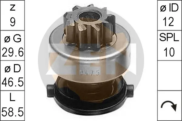 механизъм със свободен ход (бендикс), стартер ERA                 