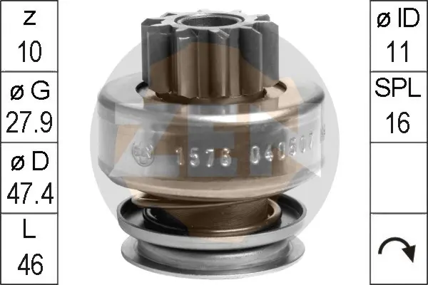 механизъм със свободен ход (бендикс), стартер ERA                 