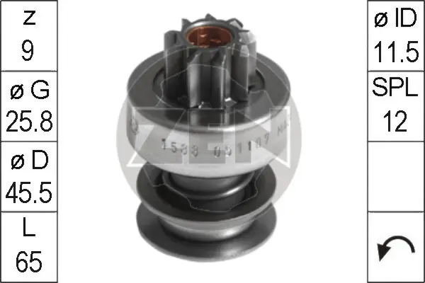 механизъм със свободен ход (бендикс), стартер ERA                 