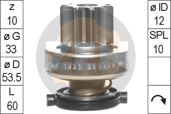 механизъм със свободен ход (бендикс), стартер ERA                 