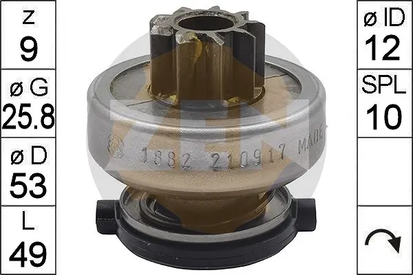 механизъм със свободен ход (бендикс), стартер ERA                 