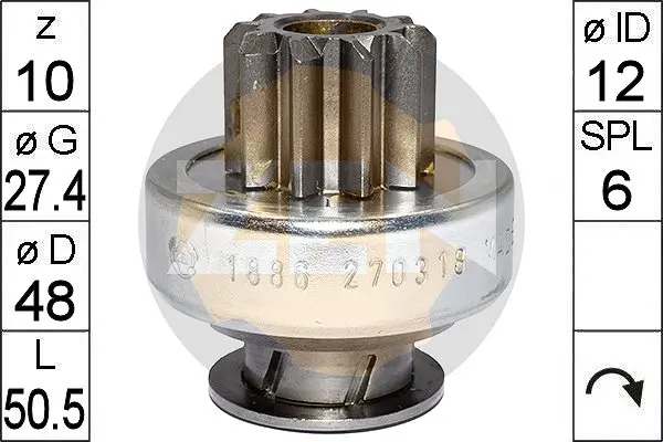 механизъм със свободен ход (бендикс), стартер ERA                 