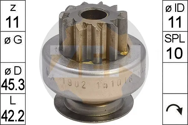 механизъм със свободен ход (бендикс), стартер ERA                 