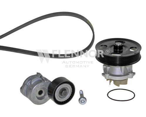 водна помпа - комплект пистови ремъци клиновидно оребряване FLENNOR             