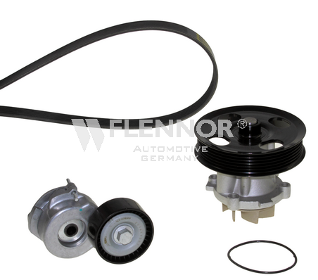 водна помпа - комплект пистови ремъци клиновидно оребряване FLENNOR             