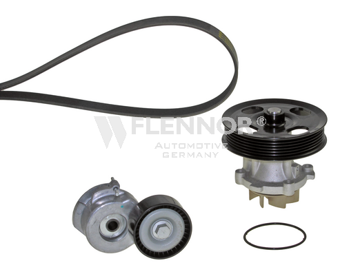 водна помпа - комплект пистови ремъци клиновидно оребряване FLENNOR             