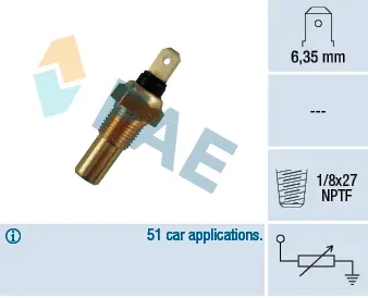 датчик, температура на охладителната течност FAE                 