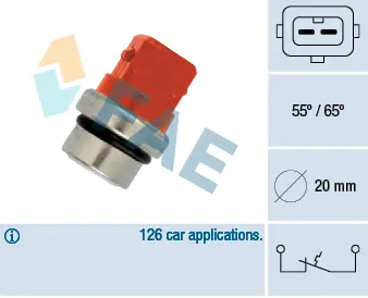 термошалтер, предупредителна лампа за охладителната течност FAE                 