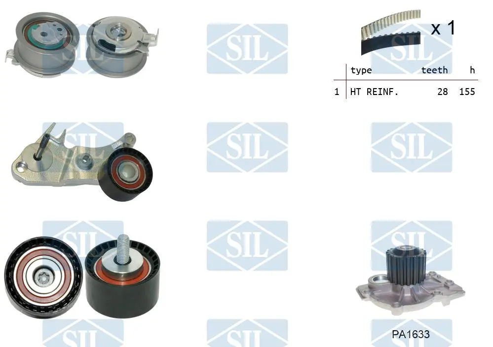 водна помпа- к-кт ангренажен ремък Saleri SIL          
