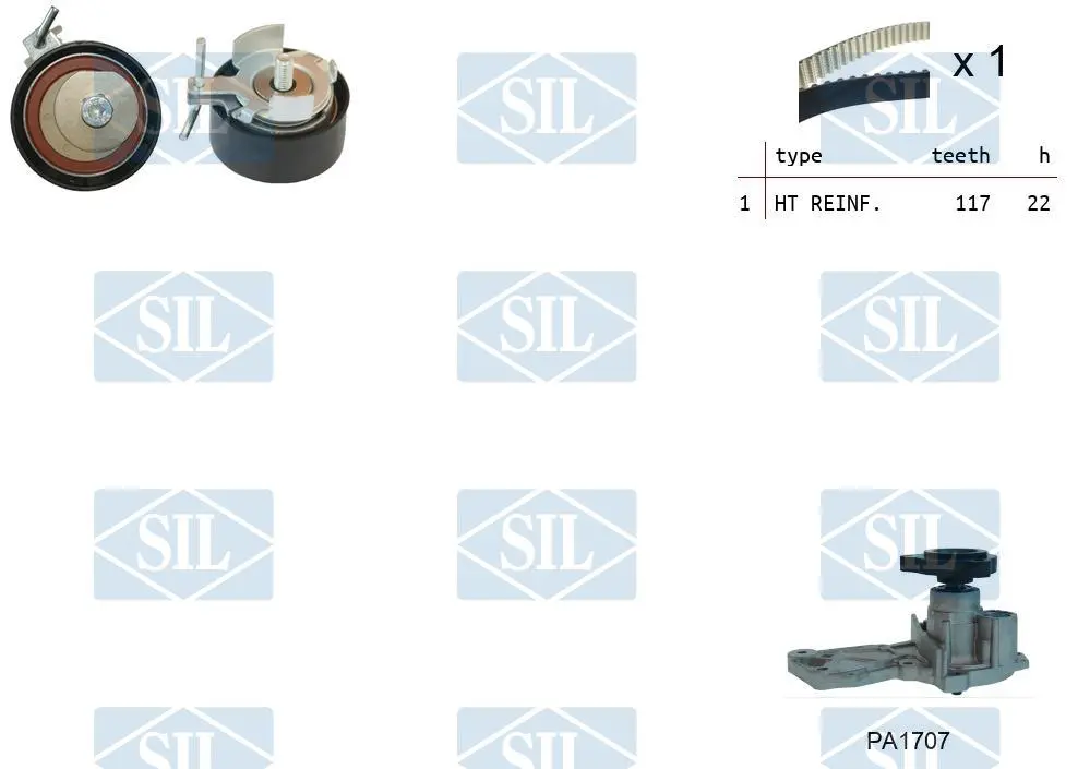 водна помпа- к-кт ангренажен ремък Saleri SIL          
