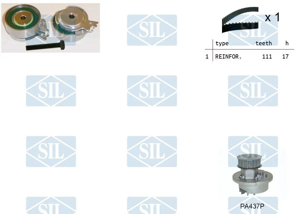 водна помпа- к-кт ангренажен ремък Saleri SIL          