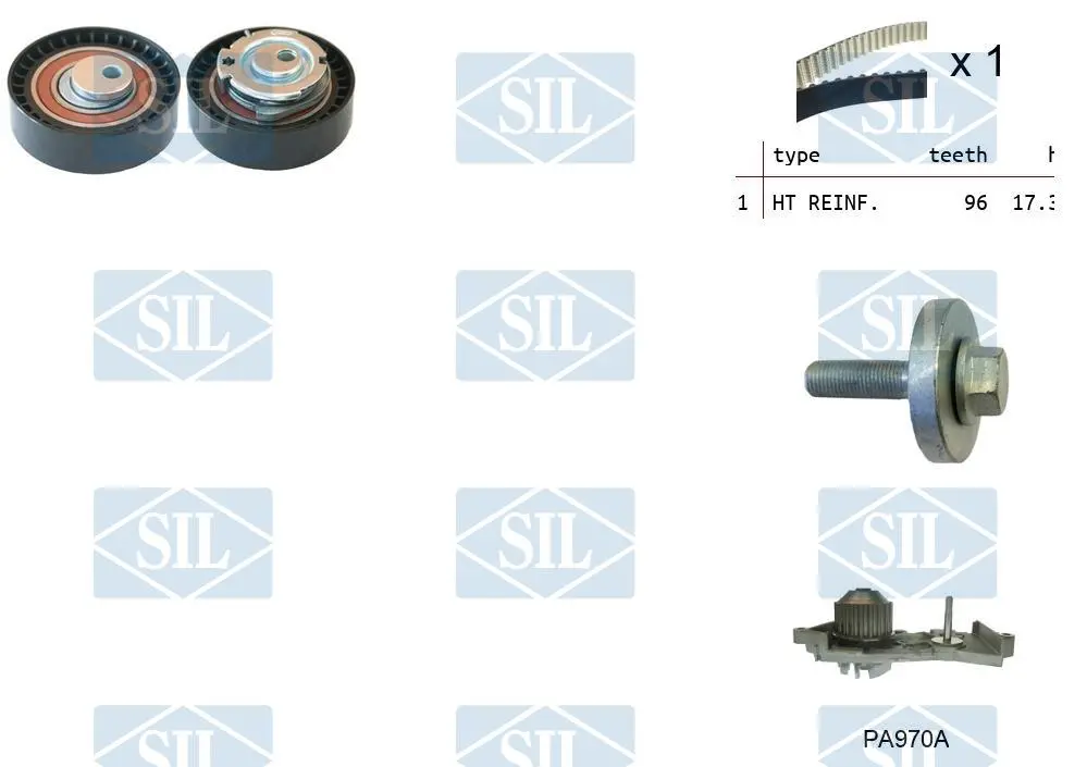 водна помпа- к-кт ангренажен ремък Saleri SIL          