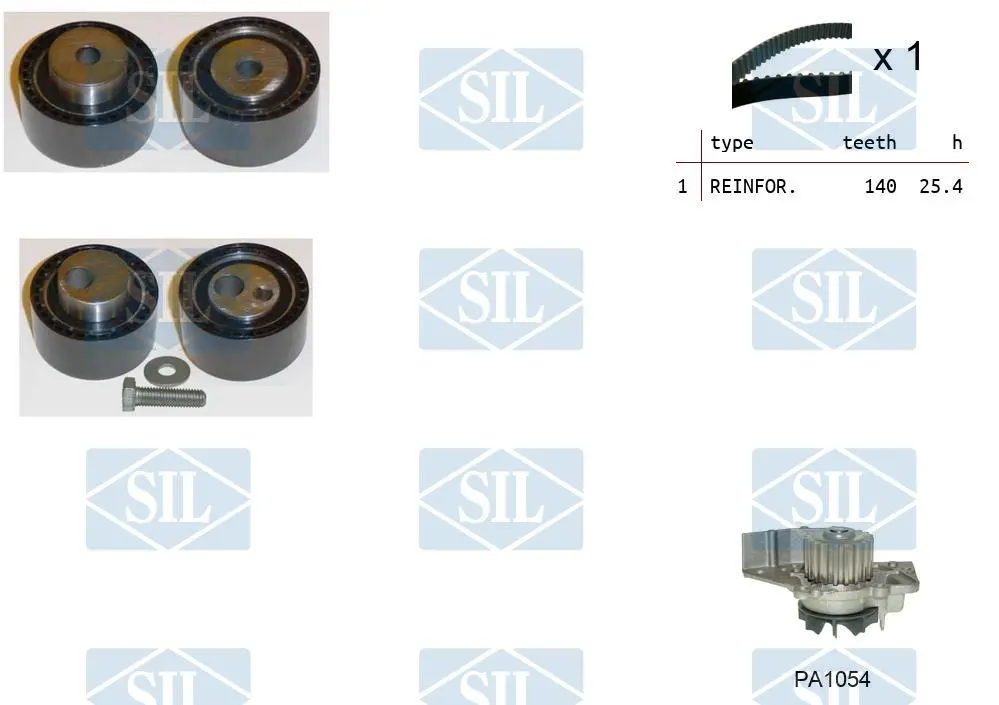 водна помпа- к-кт ангренажен ремък Saleri SIL          