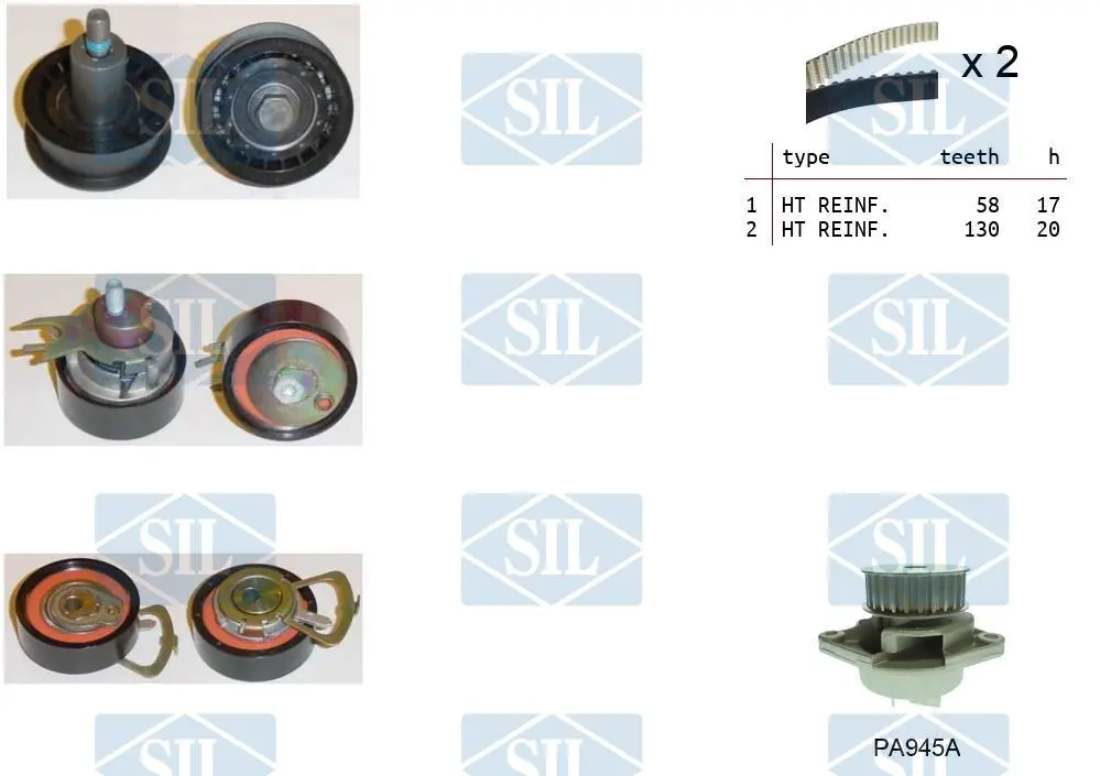 водна помпа- к-кт ангренажен ремък Saleri SIL          