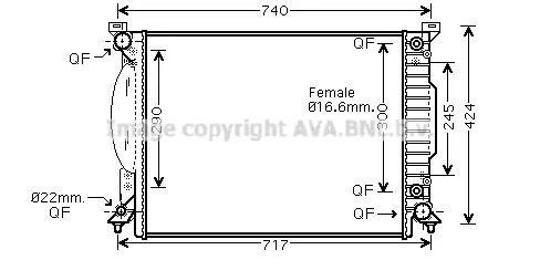 радиатор, охлаждане на двигателя AVA QUALITY COOLING 