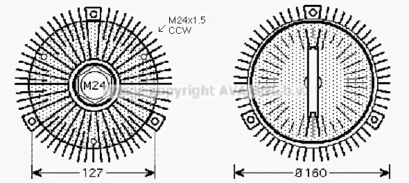 съединител, вентилатор на радиатора AVA QUALITY COOLING 
