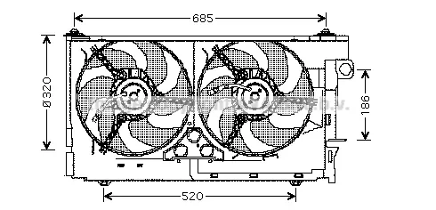 вентилатор, охлаждане на двигателя AVA QUALITY COOLING 