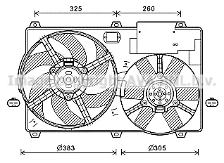 вентилатор, охлаждане на двигателя AVA QUALITY COOLING 