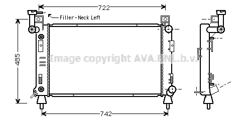 радиатор, охлаждане на двигателя AVA QUALITY COOLING 