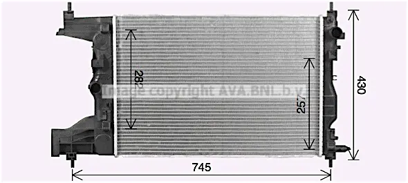 радиатор, охлаждане на двигателя AVA QUALITY COOLING 