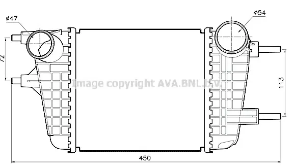 интеркулер (охладител за въздуха на турбината) AVA QUALITY COOLING 