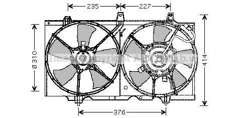 вентилатор, охлаждане на двигателя AVA QUALITY COOLING 