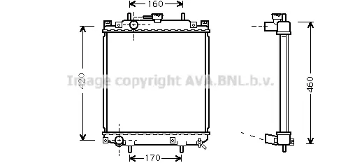 радиатор, охлаждане на двигателя AVA QUALITY COOLING 