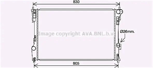 радиатор, охлаждане на двигателя AVA QUALITY COOLING 