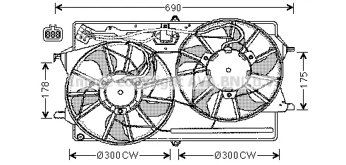 вентилатор, охлаждане на двигателя AVA QUALITY COOLING 