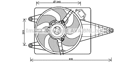 вентилатор, охлаждане на двигателя AVA QUALITY COOLING 