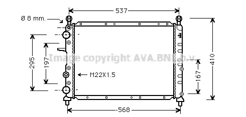 радиатор, охлаждане на двигателя AVA QUALITY COOLING 