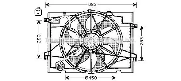 вентилатор, охлаждане на двигателя AVA QUALITY COOLING 