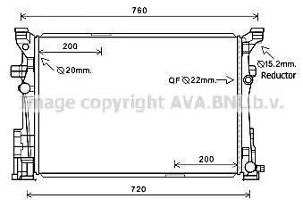 радиатор, охлаждане на двигателя AVA QUALITY COOLING 