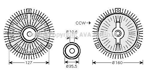 Съединител, вентилатор на радиатора AVA QUALITY COOLING