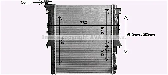 радиатор, охлаждане на двигателя AVA QUALITY COOLING 