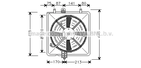 вентилатор, охлаждане на двигателя AVA QUALITY COOLING 