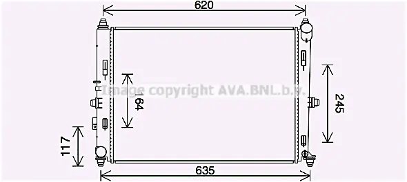 радиатор, охлаждане на двигателя AVA QUALITY COOLING 
