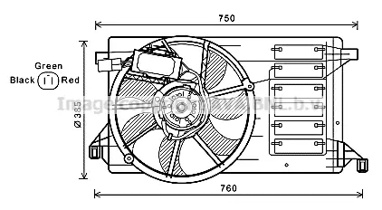 вентилатор, охлаждане на двигателя AVA QUALITY COOLING 