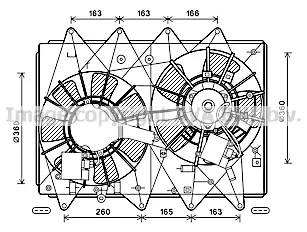 вентилатор, охлаждане на двигателя AVA QUALITY COOLING 