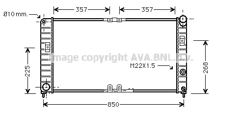 радиатор, охлаждане на двигателя AVA QUALITY COOLING 