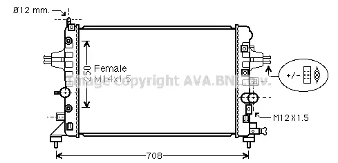 Радиатор, охлаждане на двигателя AVA QUALITY COOLING