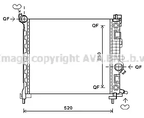 радиатор, охлаждане на двигателя AVA QUALITY COOLING 