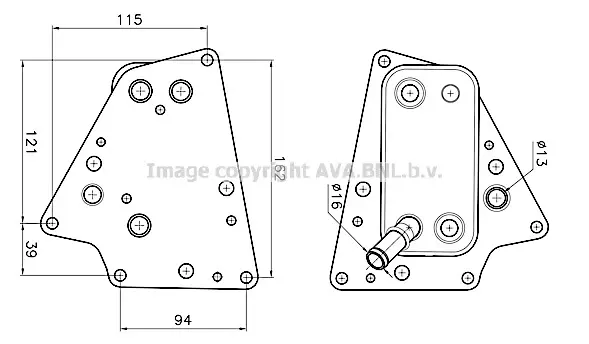 маслен радиатор, двигателно масло AVA QUALITY COOLING 