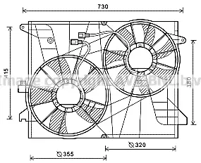 вентилатор, охлаждане на двигателя AVA QUALITY COOLING 