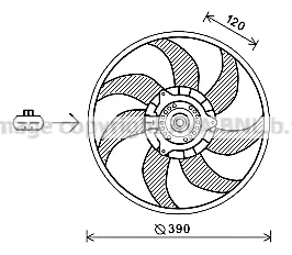 вентилатор, охлаждане на двигателя AVA QUALITY COOLING 