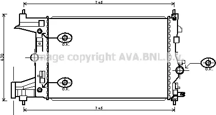 Радиатор, охлаждане на двигателя AVA QUALITY COOLING